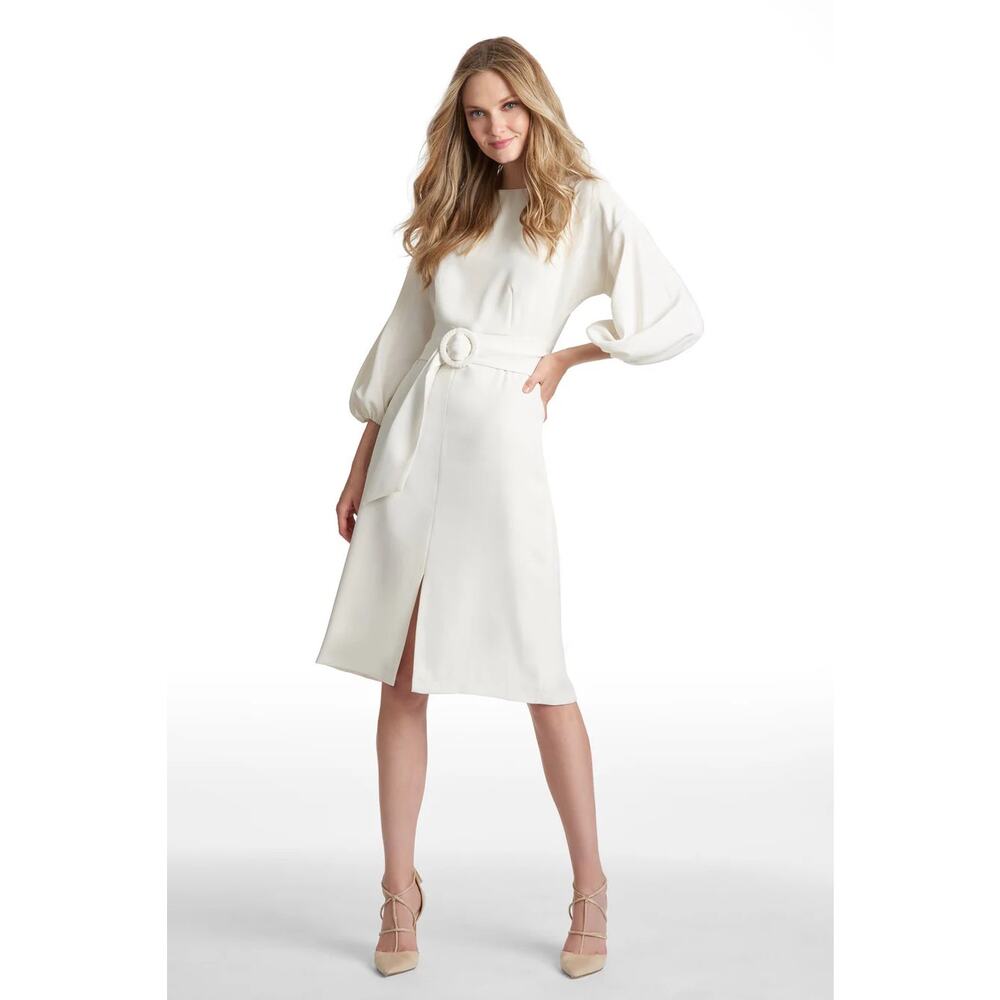 Sachin & Babi Annie Gown Belted Beautiful Ivory NWT Midi Sz:0‎ Ret$450